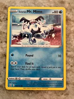 Pokemon TCG Galarian Mr. Mime Card 34/163 Sword & Shield Battle Styles Common NM - Image 1