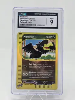 CGC 9 MINT Murkrow 2003 Skyridge 79/144 Reverse Holo Pokemon Card - Image 1