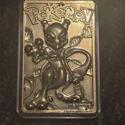 Pokemon 23K Gold Plated Mewtwo Trading Card 1999 Burger King Limited Edition - Image 1