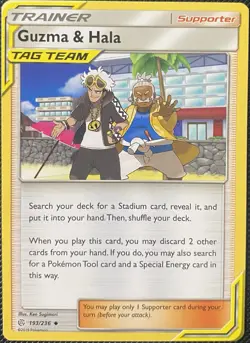 Guzma & Hala 193/236 Sm-Cosmic Eclipse Regular - Pokemon Card - Image 1