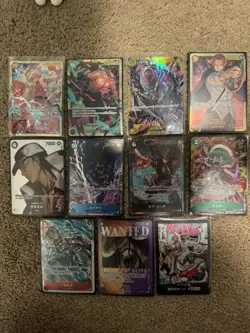 One Piece Card Game 11 Card Lot Secret Rares, Alt Art, Leader Card Alt Japanese - Image 1