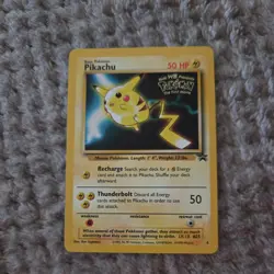 Pikachu Pokemon The First Movie Kids WB Promo 4 WoTC Black Star Stamped Card - Image 1