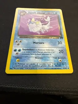 French Pokemon Card Aquali Obscur Nonholo LP 45/82 ( Dark Vaporeon ) - Image 3