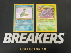 1999 Fossil Vintage Pokemon 2 Card Lot: Holo Lapras 10/62 & Holo Muk 13/62 - Image 1