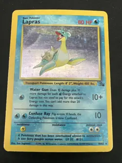 1999 Fossil Vintage Pokemon 2 Card Lot: Holo Lapras 10/62 & Holo Muk 13/62 - Image 2