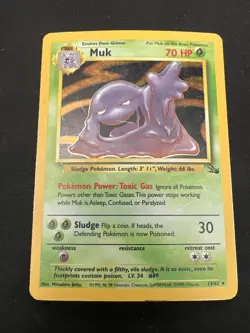 1999 Fossil Vintage Pokemon 2 Card Lot: Holo Lapras 10/62 & Holo Muk 13/62 - Image 4