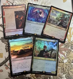 MTG Magic the Gathering Final Fantasy Lot Of 5 Foil Japanese Cards Set #1 - Image 1