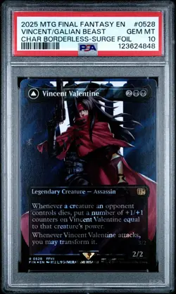 4848 Vincent Galian Beast 2025 MTG Final Fantasy #0528 Surge Foil PSA 10 - Image 1