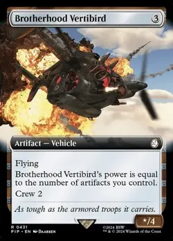 Brotherhood Vertibird *** Extended Art FOIL *** - MTG PIP Fallout - NM/MINT - Image 1