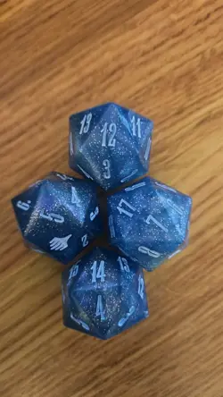 MTG Final Fantasy: Gift Bundle "Crystal" Shinra Blue Oversized D20 Die - Image 1