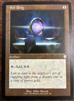 MTG - Sol Ring 160 - Retro Frame Non-Foil Brothers' War BRC Artifact - Near Mint - Image 1