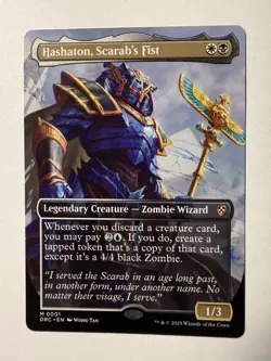 Hashaton, Scarab's Fist (Borderless) M Commander: Aetherdrift 1 NM Non-Foil MTG - Image 1