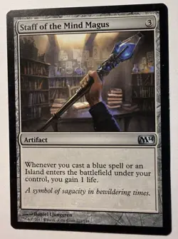 Magic the Gathering MTG Staff of the Mind Magus (221) Magic 2014 LP - Image 1