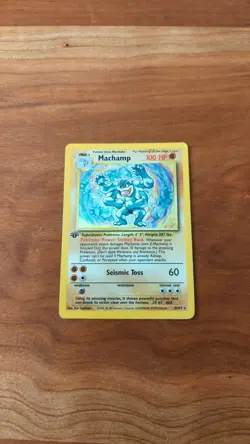 Machamp 008/102 #8 Pokemon TCG Base Set 1st Edition Holo Lightly Played Vintage - Image 1