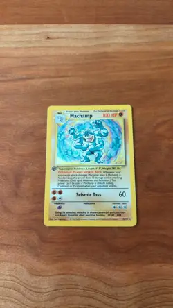 Machamp 008/102 #8 Pokemon TCG Base Set 1st Edition Holo Lightly Played Vintage - Image 2