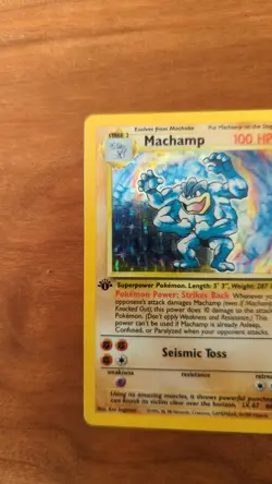 Machamp 008/102 #8 Pokemon TCG Base Set 1st Edition Holo Lightly Played Vintage - Image 3