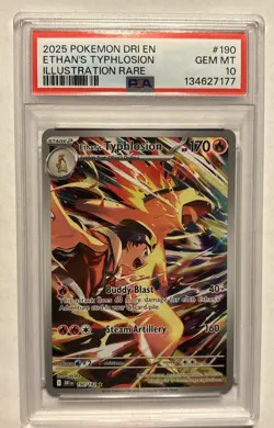 Pokemon TCG Destined Rivals Ethan's Typhlosion Illustration Rare PSA 10 GEM #190 - Image 1