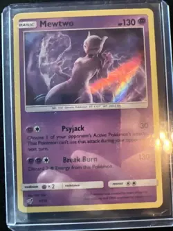 Mewtwo Pokemon card holo card From Detective Pikachu 12/18 - Image 1