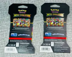 New Pokemon TCG Mega Evolution Sleeved Booster Pack LOT X2 NEW FACTORY SEALED 🔥 - Image 2