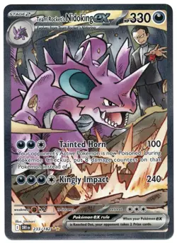 Team Rocket’s Nidoking EX SIR Destined Rivals NM Pokemon Card 233/182 - Image 1