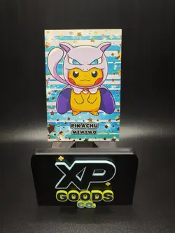 Pikachu Mewtwo Poncho Gold Cracked Ice Holo Pokemon TCG - Image 1