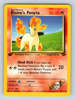 Pokemon Blaine's Ponyta Gym Challenge 1st Edition 64/132 NM - Image 1