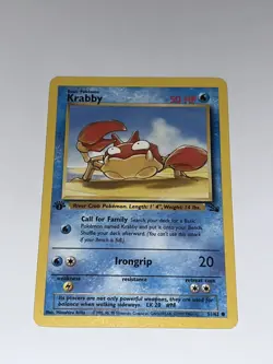 Pokemon TCG Krabby Fossil 51 Regular 1st Edition Common - Image 2
