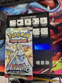 Pokemon Prismatic Evolutions Booster Pack -HEAVY 22.54g- Possible Demi/God Pack! - Image 1