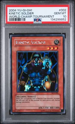 Yugioh PSA 10 GEM MINT 2004 Kinetic Soldier WC4-002 Secret Rare Promo New Cert - Image 1