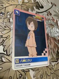 Japanese Digimon Animated Card Hikari Yagami #53 Vintage Vending Machine 1999 - Image 1