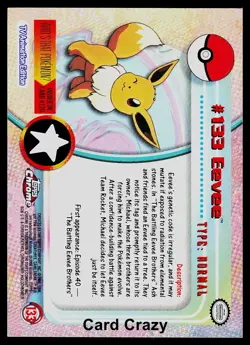Eevee #133 - Topps Chrome Series 2 Pokemon Card Played - Image 2