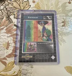 Digimon Card Gennai #2 Of 32 Holo Upper Deck Vintage 2000 - Image 2