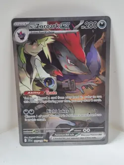Pokemon TCG N's Zoroark EX Holo Card 185/159 Sv09: Journey Together NM - Image 1