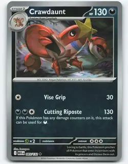 Crawdaunt #085/132 Reverse Holo Pokemon Card ME01: Mega Evolution - Image 1