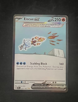 Eiscue ex 222/197 Scarlet & Violet Obsidian Flames Pokemon Card NM Pack Fresh - Image 1