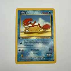 Krabby 51/62 1st Edition Fossil 1999 Pokemon Card WotC - NM - Image 1