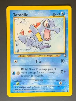 Totodile 80/111 Neo Genesis Unlimited Pokemon TCG Card 2000 Non Holo - Image 1