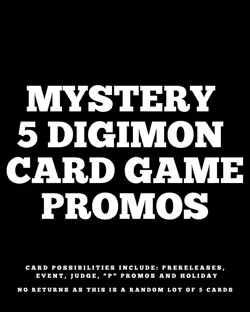 Digimon Card Game Mystery Random Lot Of 5 Promo Cards Free Ship No Returns - Image 1