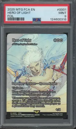 2025 Magic The Gathering Foil #0001 Hero Of Light Mint PSA 9 - Image 1