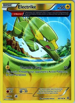 Electrike 60/160 Uncommon - Pokemon TCG XY: Primal Clash - Reverse Holo (LP) - Image 1