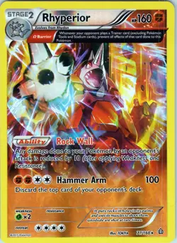 Rhyperior 77/160 Rare - Pokemon TCG XY: Primal Clash - Reverse Holo (NM) - Image 1