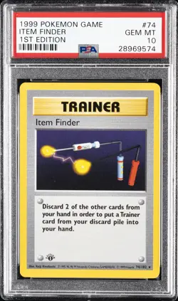 1999 POKEMON BASE SET 1ST EDITION #74 ITEM FINDER PSA 10 - Image 1