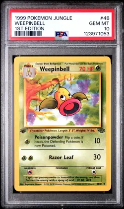 1999 POKEMON JUNGLE 1ST ED #48 WEEPINBELL PSA 10 - Image 1