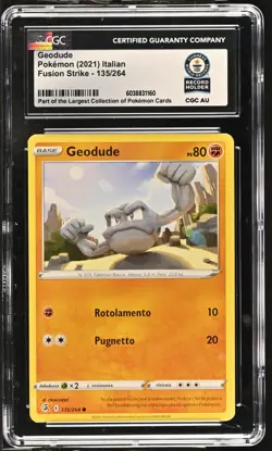 Pokemon World Record CGC Geodude 135 Italian (2021) ONE OF ONE 1/1 - Image 1