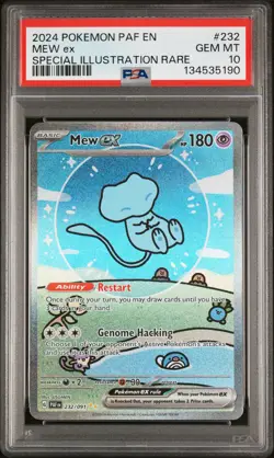 2024 POKEMON PAF EN-PALDEAN FATES SPECIAL ILLUSTRATION RARE #232 MEW EX PSA 10 - Image 1