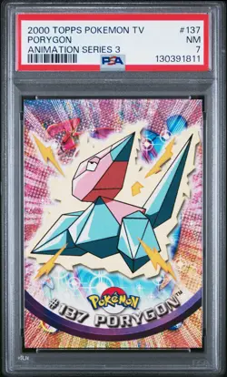 2000 TOPPS POKEMON TV ANIMATION SER 3 #137 PORYGON PSA 7 - Image 1