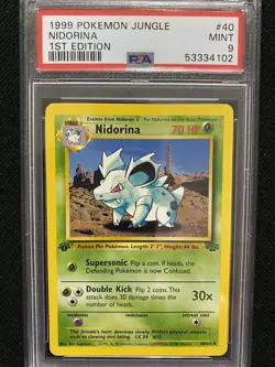 1999 Pokemon Jungle 1st Edition Nidorina 40/64 PSA 9 Mint - Image 1