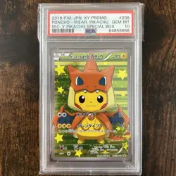 2016 Pokemon Charizard Y Pikachu Poncho Japanese Full Art Promo 208 PSA 10 - Image 1