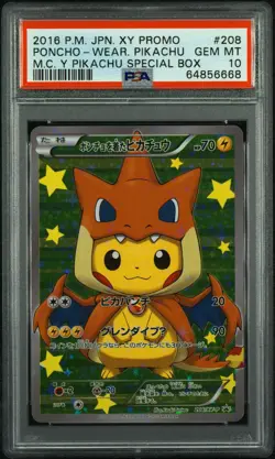 2016 Pokemon Charizard Y Pikachu Poncho Japanese Full Art Promo 208 PSA 10 - Image 4