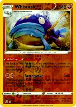 Whiscash 100/192 Sword & Shield Rebel Clash REVERSE HOLO PER/MINT! Pokemon - Image 1